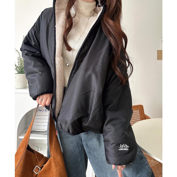 《JaVaジャバコラボ》ほっこり可愛い♪大人のもこもこボア切り替えスタンドネック… | Classical Elf  | 詳細画像39 