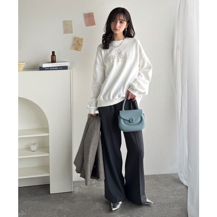 《JaVa ジャバコラボ》微配色刺繍の上品ロゴデザイン。刺繍カレッジロゴ裏起毛ス… | Classical Elf  | 詳細画像8 