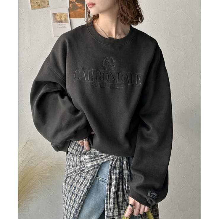 《JaVa ジャバコラボ》微配色刺繍の上品ロゴデザイン。刺繍カレッジロゴ裏起毛ス… | Classical Elf  | 詳細画像12 