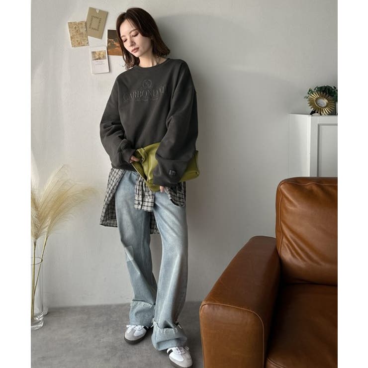 《JaVa ジャバコラボ》微配色刺繍の上品ロゴデザイン。刺繍カレッジロゴ裏起毛ス… | Classical Elf  | 詳細画像13 