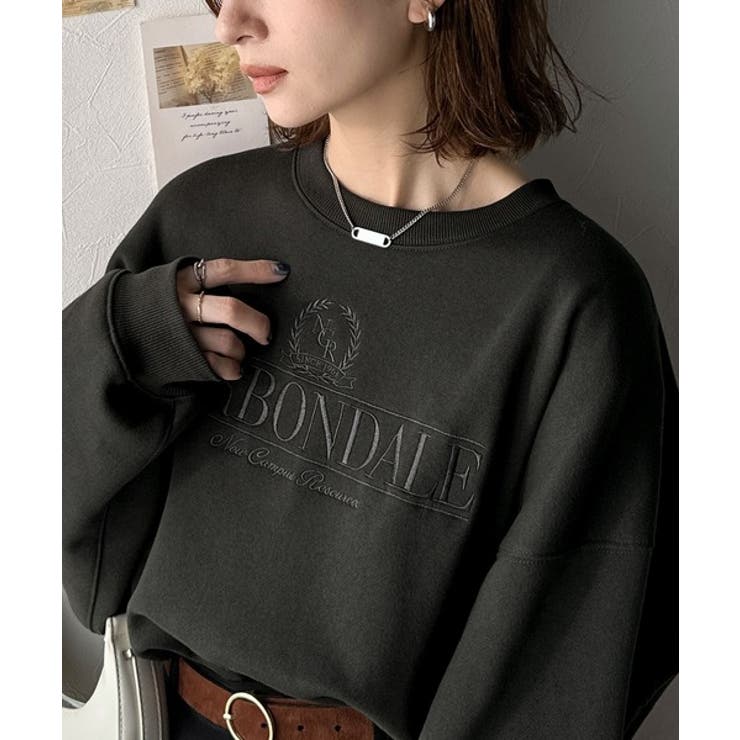 《JaVa ジャバコラボ》微配色刺繍の上品ロゴデザイン。刺繍カレッジロゴ裏起毛ス… | Classical Elf  | 詳細画像1 