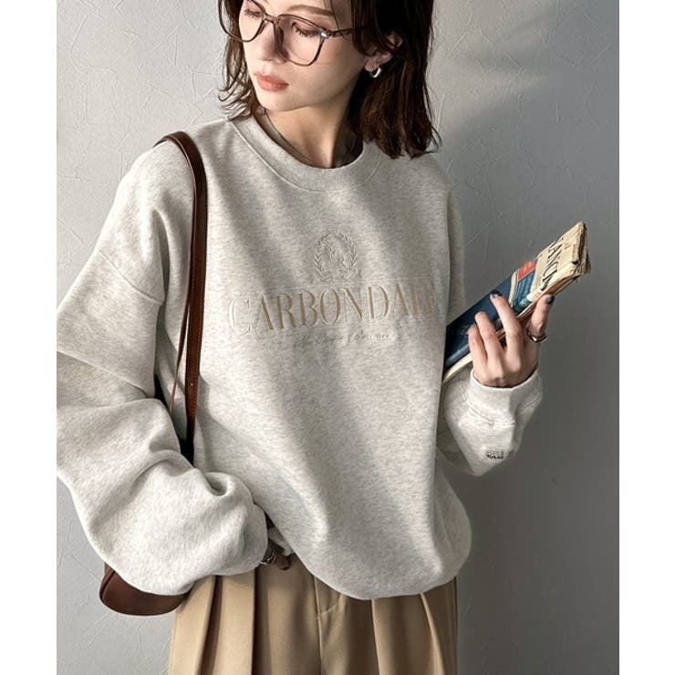 《JaVa ジャバコラボ》微配色刺繍の上品ロゴデザイン。刺繍カレッジロゴ裏起毛ス… | Classical Elf  | 詳細画像17 