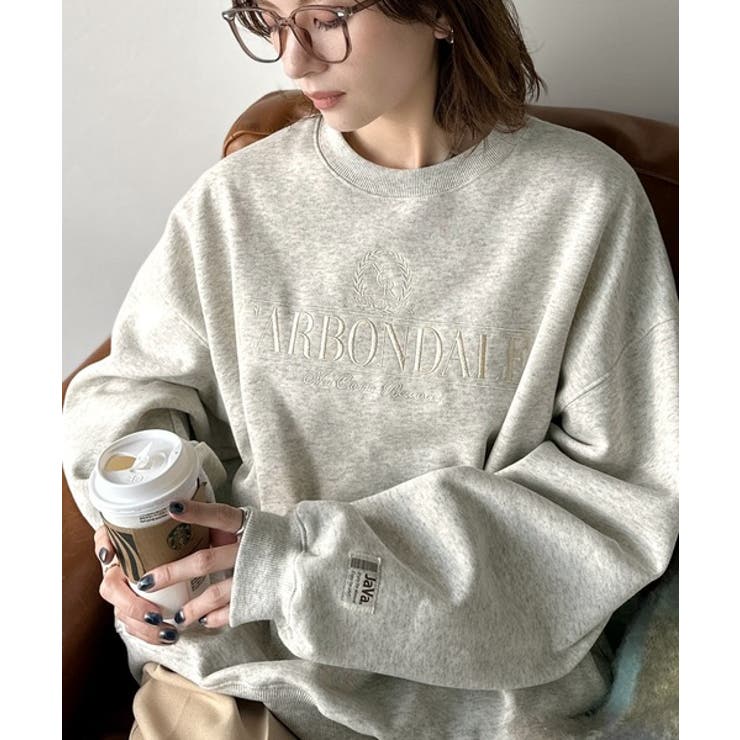 《JaVa ジャバコラボ》微配色刺繍の上品ロゴデザイン。刺繍カレッジロゴ裏起毛ス… | Classical Elf  | 詳細画像18 