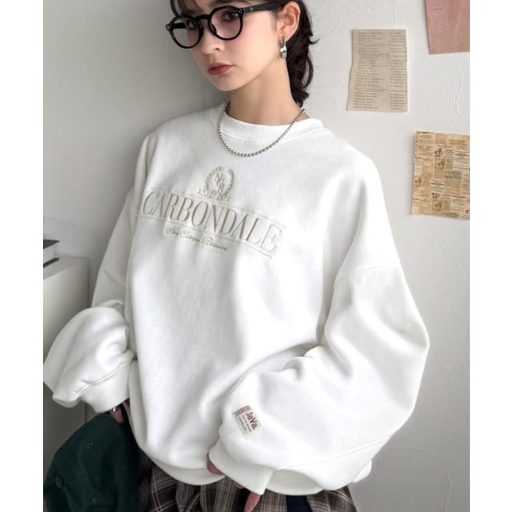 《JaVa ジャバコラボ》微配色刺繍の上品ロゴデザイン。刺繍カレッジロゴ裏起毛ス… | Classical Elf  | 詳細画像3 