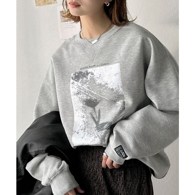 さりげない光沢感が目を惹く♪かすれボックス箔プリント裏起毛スウェット | Classical Elf  | 詳細画像18 