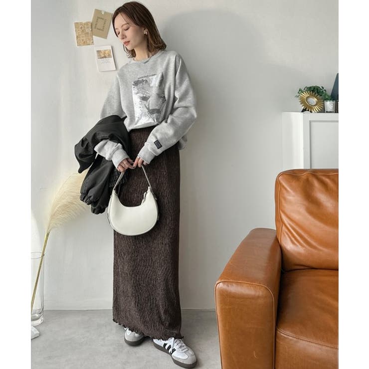 さりげない光沢感が目を惹く♪かすれボックス箔プリント裏起毛スウェット | Classical Elf  | 詳細画像19 