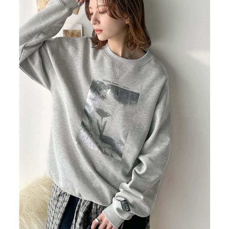 さりげない光沢感が目を惹く♪かすれボックス箔プリント裏起毛スウェット | Classical Elf  | 詳細画像21 