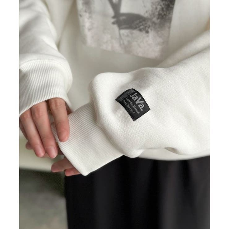 さりげない光沢感が目を惹く♪かすれボックス箔プリント裏起毛スウェット | Classical Elf  | 詳細画像29 