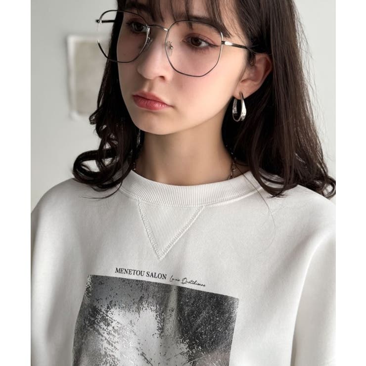 さりげない光沢感が目を惹く♪かすれボックス箔プリント裏起毛スウェット | Classical Elf  | 詳細画像30 