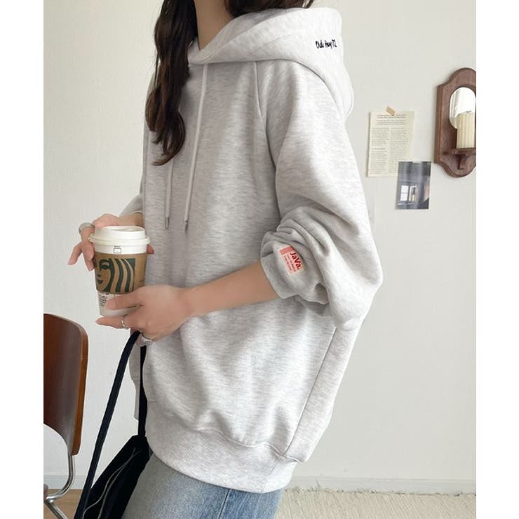 デイリーもお出かけも、ゆるっと可愛く決まる♪バック刺繍裏起毛パーカー | Classical Elf  | 詳細画像18 