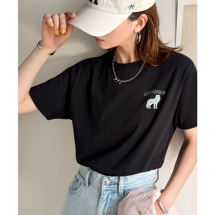 《JaVa ジャバコラボ》大人の遊び心をプラス。綿100％オオカミ刺繍Tシャツ（… | Classical Elf  | 詳細画像9 