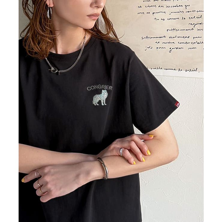 《JaVa ジャバコラボ》大人の遊び心をプラス。綿100％オオカミ刺繍Tシャツ（… | Classical Elf  | 詳細画像10 