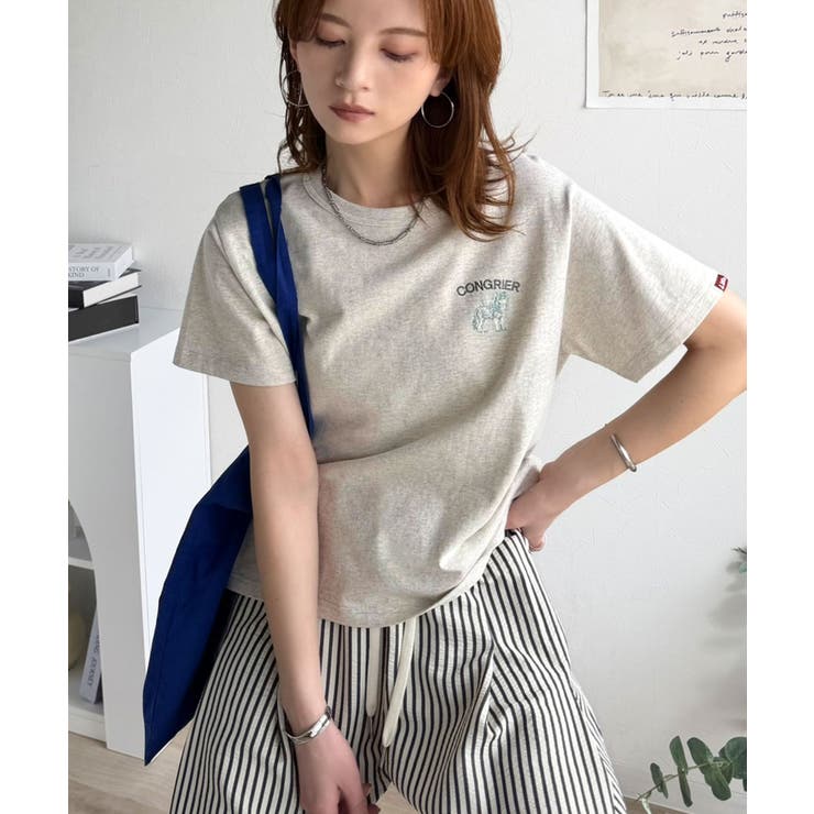 《JaVa ジャバコラボ》大人の遊び心をプラス。綿100％オオカミ刺繍Tシャツ（… | Classical Elf  | 詳細画像25 