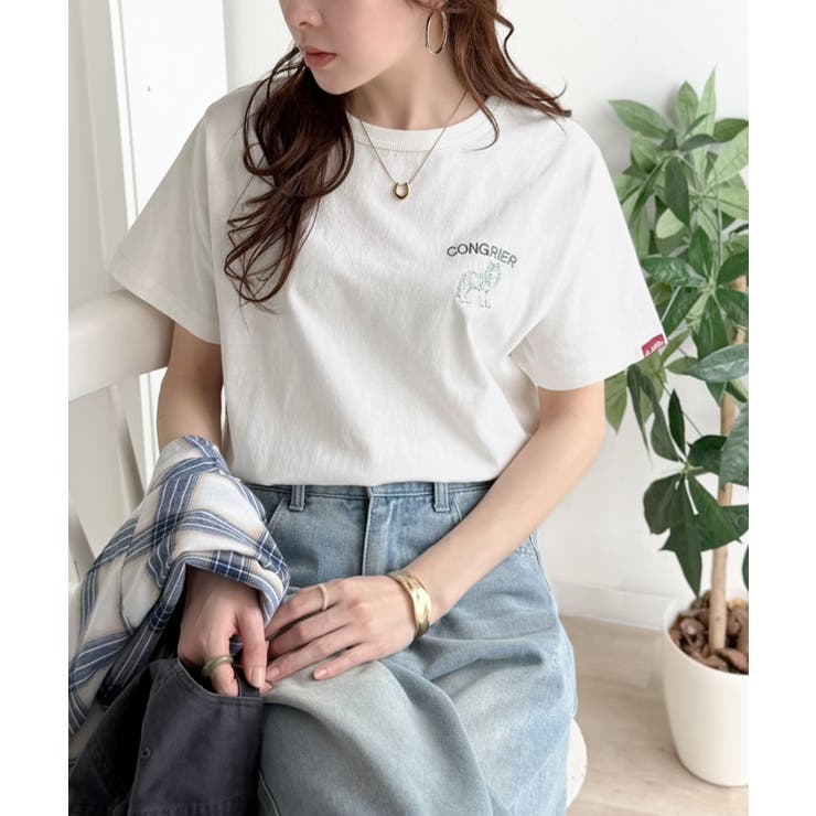 《JaVa ジャバコラボ》大人の遊び心をプラス。綿100％オオカミ刺繍Tシャツ（… | Classical Elf  | 詳細画像2 