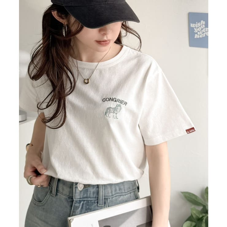 《JaVa ジャバコラボ》大人の遊び心をプラス。綿100％オオカミ刺繍Tシャツ（… | Classical Elf  | 詳細画像4 