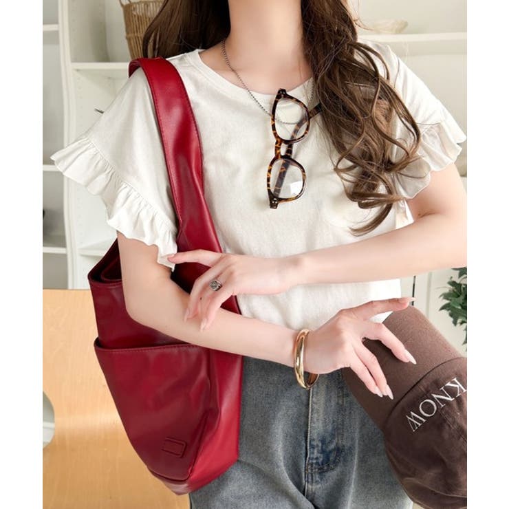 《JaVaジャバコラボ》着るだけで主役級。綿100％バック箔プリント袖フリルTシ… | Classical Elf  | 詳細画像6 