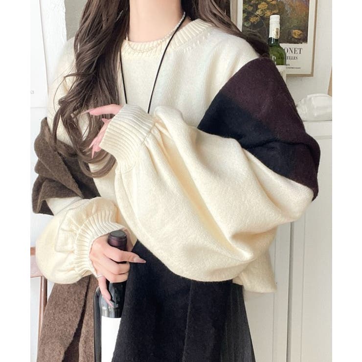 目を奪われるたっぷり袖。 ボリュームスリーブオーバーサイズニット | Classical Elf  | 詳細画像5 