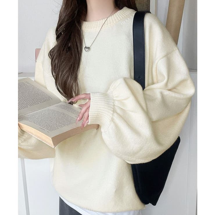 目を奪われるたっぷり袖。 ボリュームスリーブオーバーサイズニット | Classical Elf  | 詳細画像7 