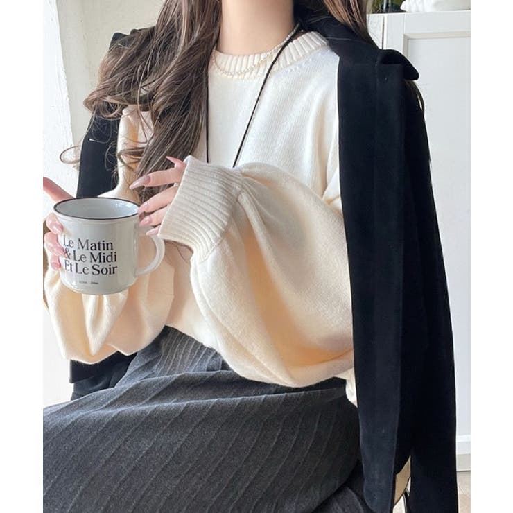 目を奪われるたっぷり袖。 ボリュームスリーブオーバーサイズニット | Classical Elf  | 詳細画像8 