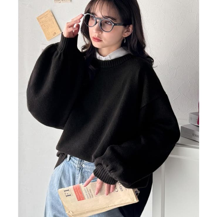 目を奪われるたっぷり袖。 ボリュームスリーブオーバーサイズニット | Classical Elf  | 詳細画像9 