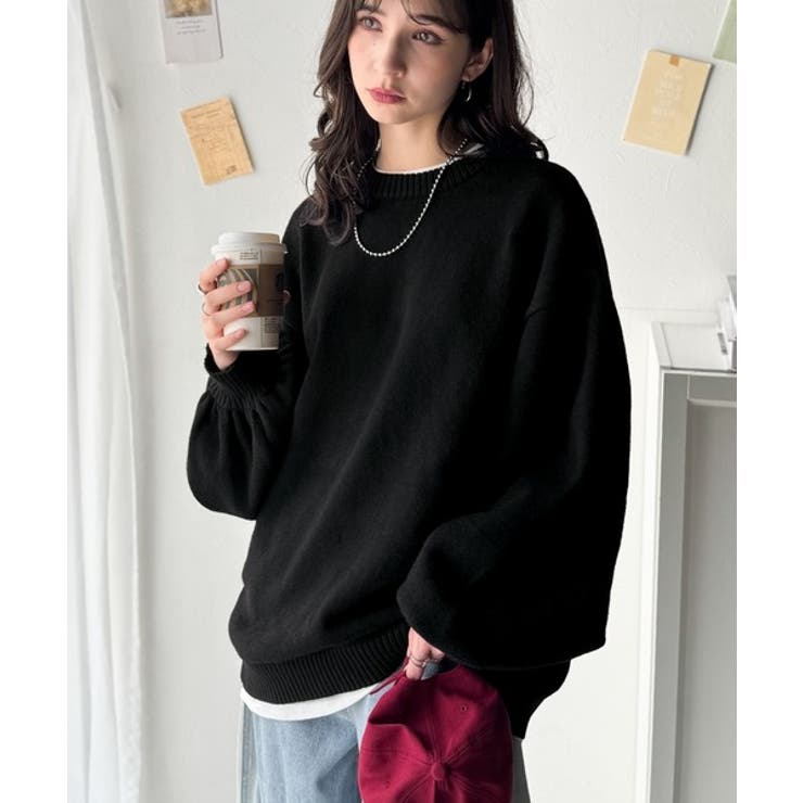 目を奪われるたっぷり袖。 ボリュームスリーブオーバーサイズニット | Classical Elf  | 詳細画像14 