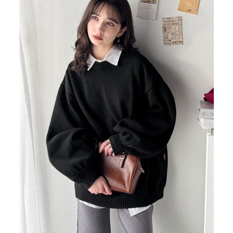 目を奪われるたっぷり袖。 ボリュームスリーブオーバーサイズニット | Classical Elf  | 詳細画像15 