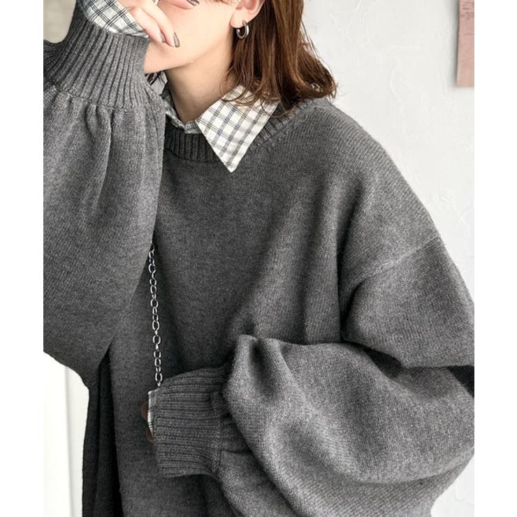 目を奪われるたっぷり袖。 ボリュームスリーブオーバーサイズニット | Classical Elf  | 詳細画像18 