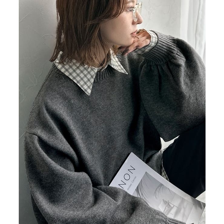 目を奪われるたっぷり袖。 ボリュームスリーブオーバーサイズニット | Classical Elf  | 詳細画像21 