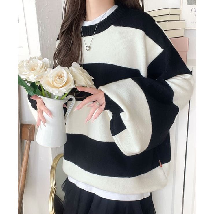 目を奪われるたっぷり袖。 ボリュームスリーブオーバーサイズニット | Classical Elf  | 詳細画像40 