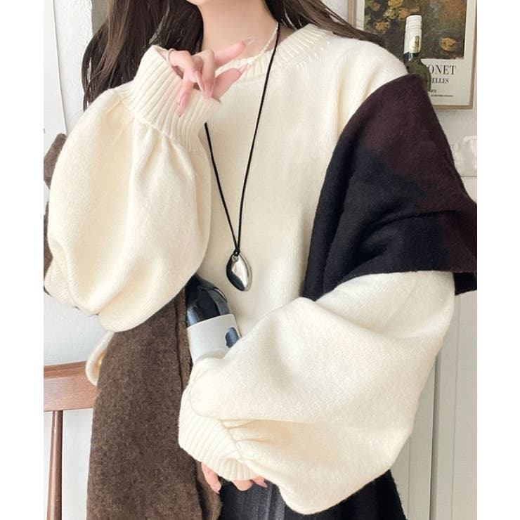 目を奪われるたっぷり袖。 ボリュームスリーブオーバーサイズニット | Classical Elf  | 詳細画像1 