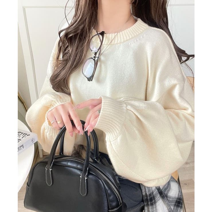 目を奪われるたっぷり袖。 ボリュームスリーブオーバーサイズニット | Classical Elf  | 詳細画像3 