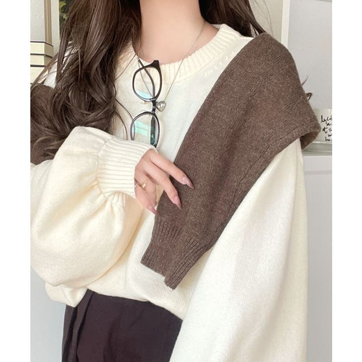 目を奪われるたっぷり袖。 ボリュームスリーブオーバーサイズニット | Classical Elf  | 詳細画像4 