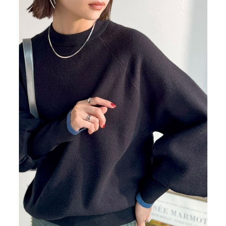 《JaVaジャバコラボ》こなれ感と快適さを両立◎サムホール付き袖リブ配色スウェッ… | Classical Elf  | 詳細画像14 