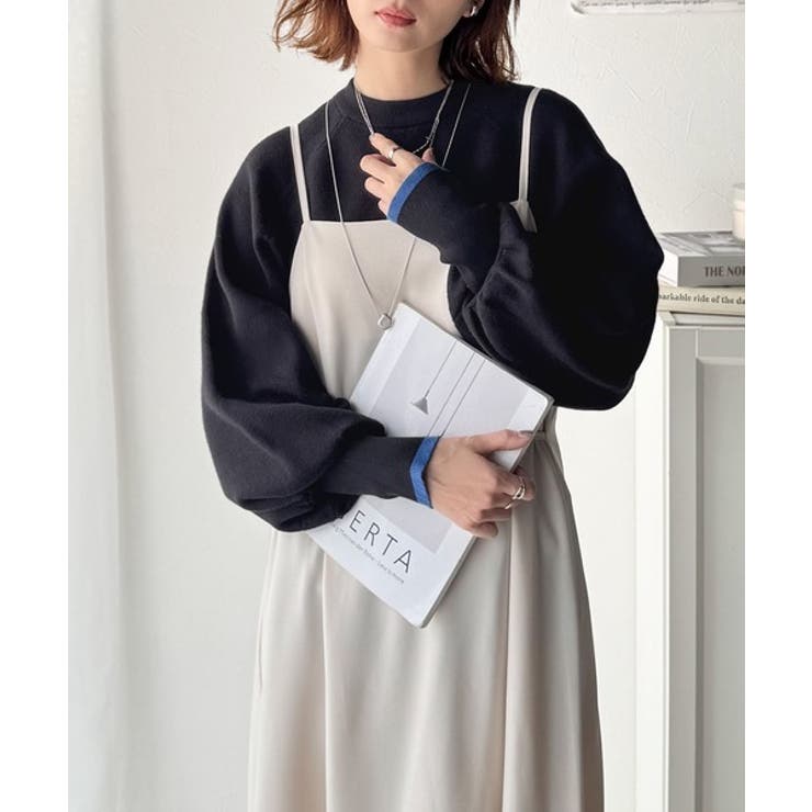 《JaVaジャバコラボ》こなれ感と快適さを両立◎サムホール付き袖リブ配色スウェッ… | Classical Elf  | 詳細画像16 