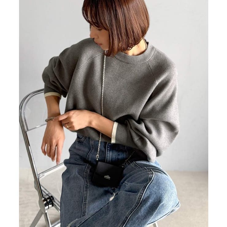 《JaVaジャバコラボ》こなれ感と快適さを両立◎サムホール付き袖リブ配色スウェッ… | Classical Elf  | 詳細画像20 