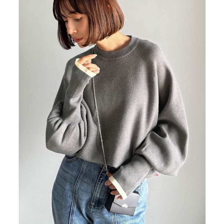 《JaVaジャバコラボ》こなれ感と快適さを両立◎サムホール付き袖リブ配色スウェッ… | Classical Elf  | 詳細画像21 