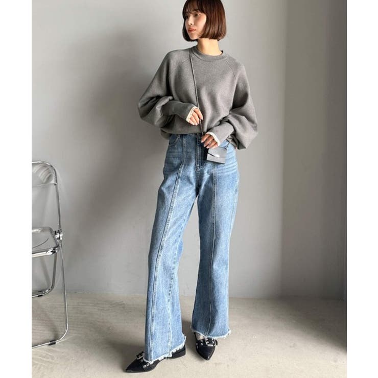 《JaVaジャバコラボ》こなれ感と快適さを両立◎サムホール付き袖リブ配色スウェッ… | Classical Elf  | 詳細画像22 