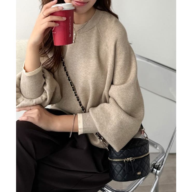 《JaVaジャバコラボ》こなれ感と快適さを両立◎サムホール付き袖リブ配色スウェッ… | Classical Elf  | 詳細画像29 