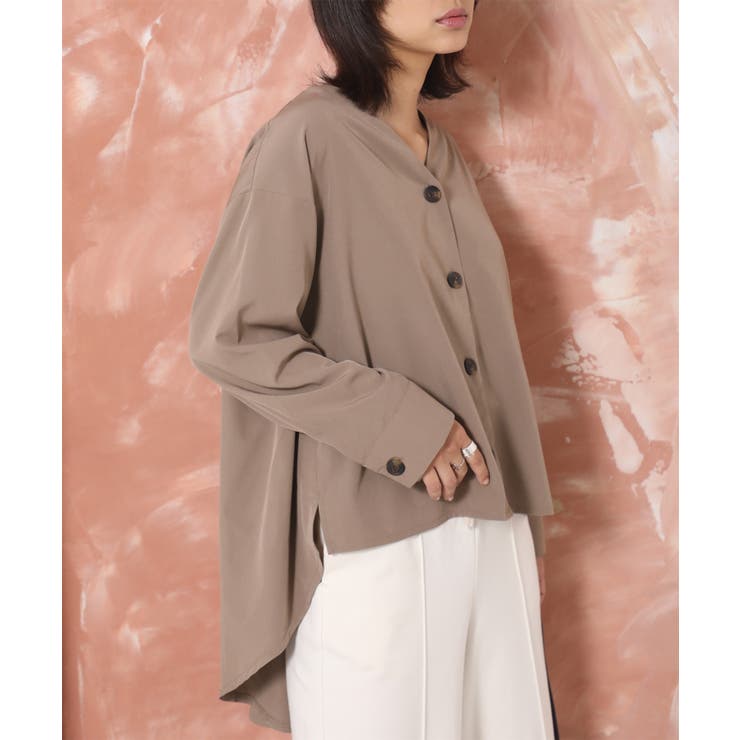 グレージュ | バックフレア ブラウス シャツ | Classical Elf 