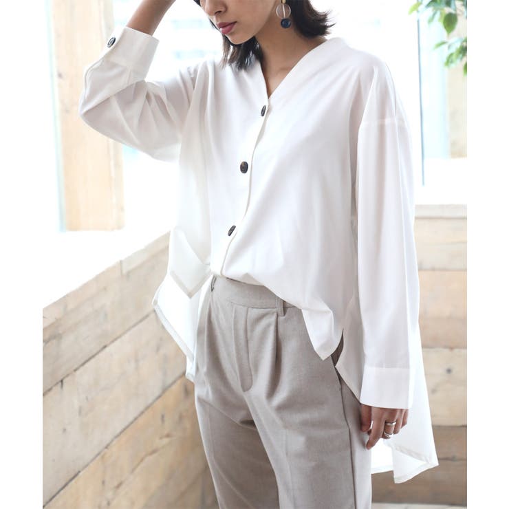 ホワイト | バックフレア ブラウス シャツ | Classical Elf 