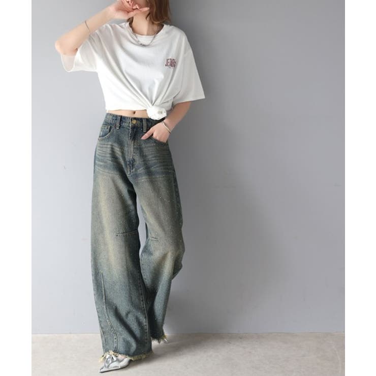 オーロラストーン付き!甘辛のバランスが今年らしい。ヴィンテージライクカーブデニム… | Classical Elf  | 詳細画像32 