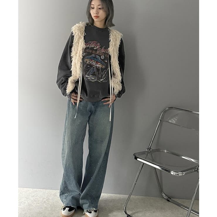 オーロラストーン付き!甘辛のバランスが今年らしい。ヴィンテージライクカーブデニム… | Classical Elf  | 詳細画像33 