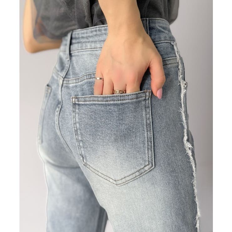 とにかく美脚！サイドフリンジ使いヴィンテージ風デニムフレアパンツ | Classical Elf  | 詳細画像32 