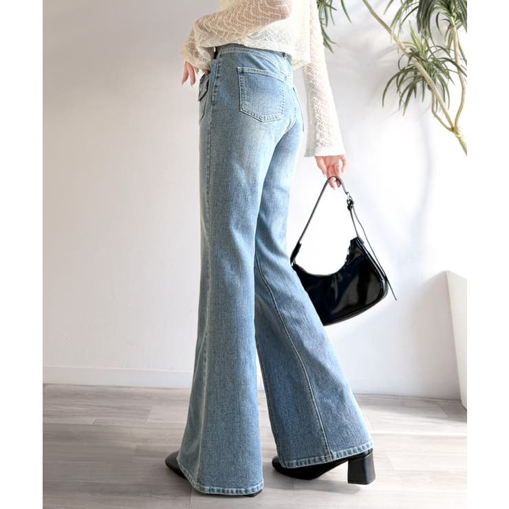 【mily bilet】脚、盛れすぎ注意！ポケットデザインストレッチフレアデニム | Classical Elf  | 詳細画像22 