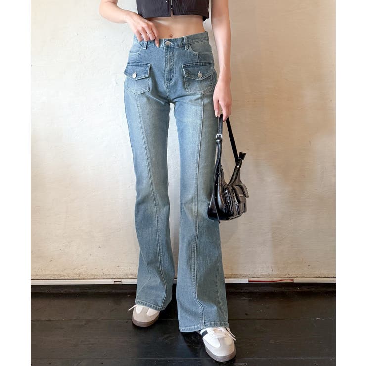 【mily bilet】脚、盛れすぎ注意！ポケットデザインストレッチフレアデニム | Classical Elf  | 詳細画像28 