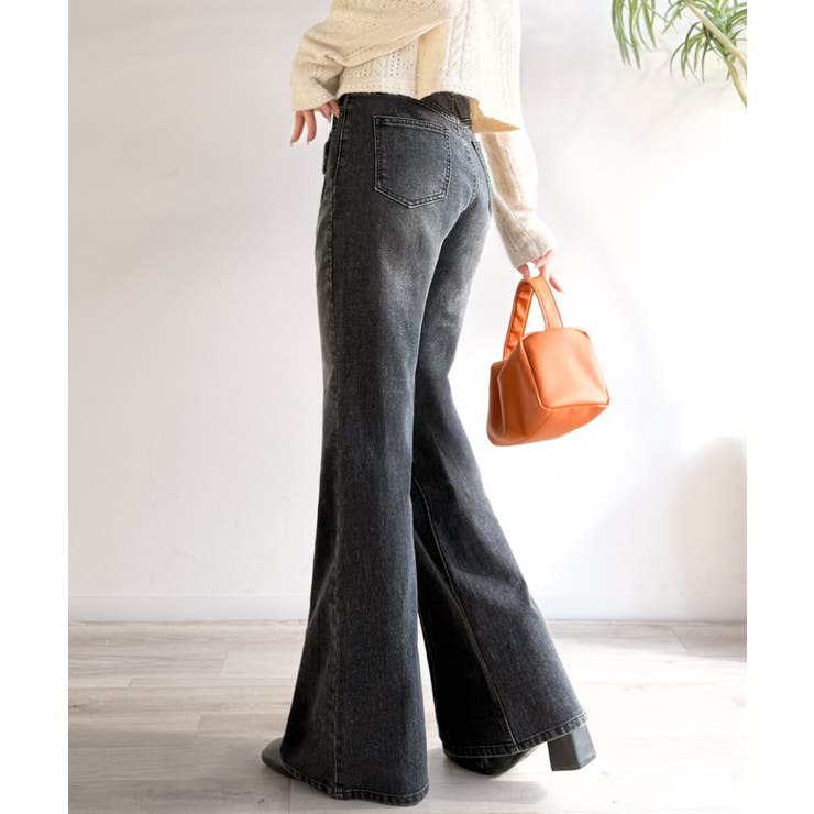 【mily bilet】脚、盛れすぎ注意！ポケットデザインストレッチフレアデニム | Classical Elf  | 詳細画像5 