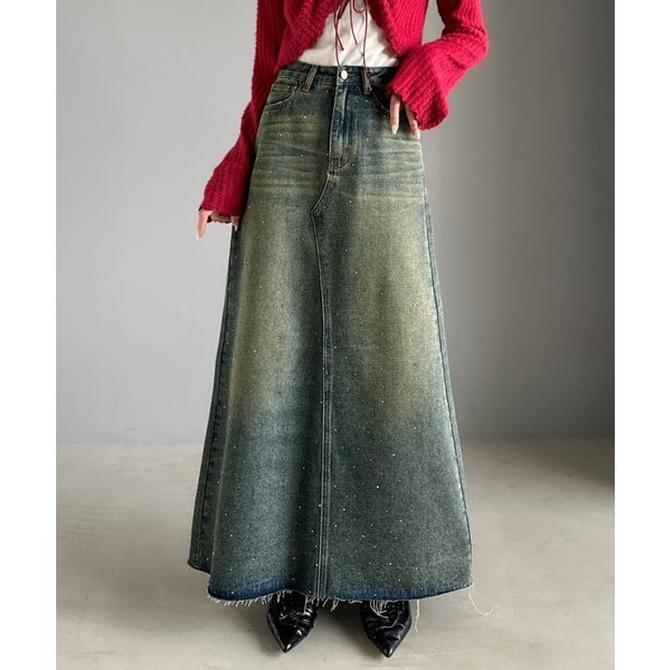 【mily bilet】上品なAライン。ビジューストーン付きフレアスカート | Classical Elf  | 詳細画像11 