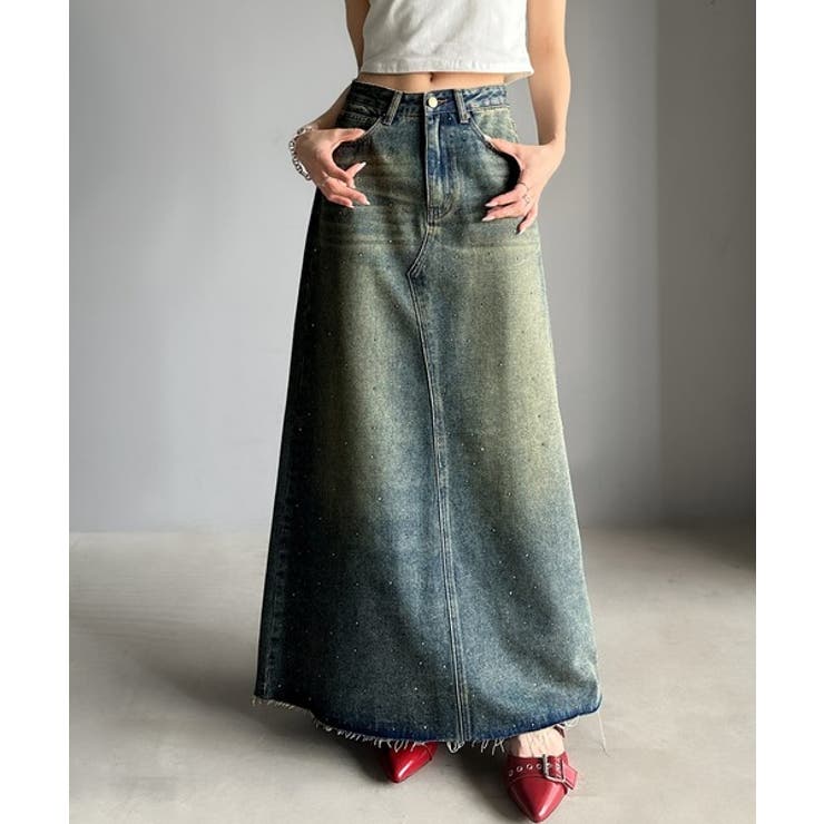 【mily bilet】上品なAライン。ビジューストーン付きフレアスカート | Classical Elf  | 詳細画像12 