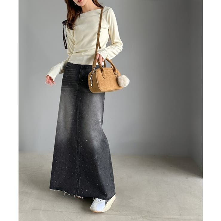 【mily bilet】上品なAライン。ビジューストーン付きフレアスカート | Classical Elf  | 詳細画像5 