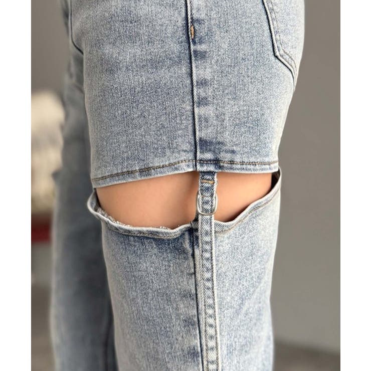 甘すぎないスリットで肌魅せ美脚。ウエストピコレースカットアウトリボン使いデニムパ… | Classical Elf  | 詳細画像41 